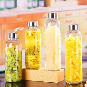 Chai thuỷ tinh BlingBox - Combo 3 chai nước thủy tinh nắp dây xách, dung tích 300ml/500ml tiện dụng