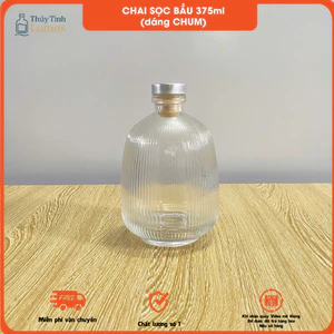 Chai thuỷ tinh BlingBox - Chai thủy tinh bầu sọc 375ml, 500ml – Đựng rượu, ngâm trái cây, trưng bày sang trọng