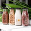 Chai thuỷ tinh BlingBox - [COMBO 4 CHAI] Chai Thủy Tinh Nắp Thiếc Đen 310ml trơn, đựng sữa hạt, nước ép hoa quả