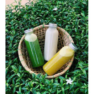 Chai thuỷ tinh BlingBox - Chai Thuỷ Tinh Tròn Nắp Nhôm 300ml Đựng Sữa Hạt, Nước Ép Trái Cây