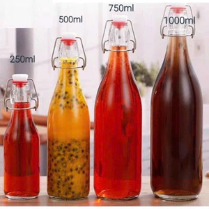 Chai thuỷ tinh BlingBox - Chai thủy tinh nắp cài inox 500ml -1000ml đựng nước, sinh tố, mật ong, sữa, nước kombucha, đồ
