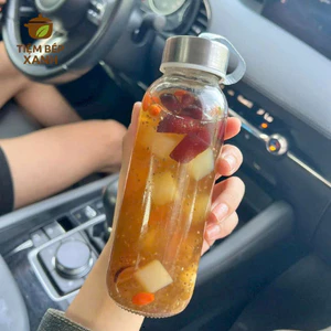 Chai thuỷ tinh BlingBox - COMBO 2 Bình đựng nước thủy tinh, chai thủy tinh có dây xách 500ml - Tiệm Bếp Xanh