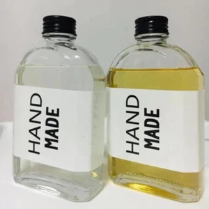 Chai thuỷ tinh BlingBox - Combo 5 Chai thủy tinh vuông dẹp 250ml nắp nhôm vặn đựng rượu, detox, nước hoa quả
