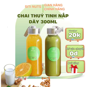 Chai thuỷ tinh BlingBox - Bình đựng nước thủy tinh, chai thủy tinh có dây xách 300ml,500ml