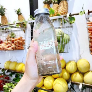 Chai thuỷ tinh BlingBox - CHAI THỦY TINH nắp XOÁY 350ML/Chai thủy tinh dáng vuông nắp nhôm và nắp dây xoáy 350ml