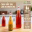 Chai thuỷ tinh BlingBox - Chai thuỷ tinh tròn gọng sắt các kích thước 250ml/500ml/750ml/1000ml đựng rượu,ủ kompucha/Cha