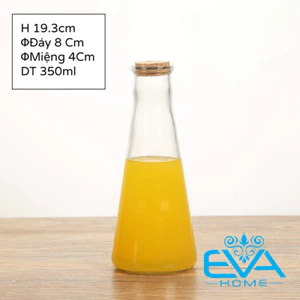 Chai thuỷ tinh BlingBox - Chai Thuỷ Tinh Kiểu Dáng Tam Giác Kèm Nắp Gỗ Hoặc Nắp Nhôm Vặn 350ML