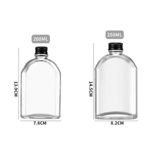 Chai thuỷ tinh BlingBox - Chai Thủy Tinh Dẹt Vuông Vát Vai 200ml 250ml 350ml 500ml, Đựng Nước Ép, Cà Phê, Trà Sữa - Cha