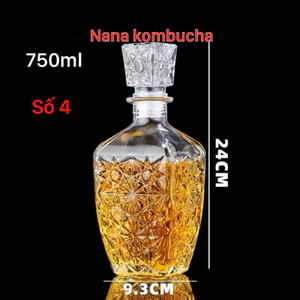 Chai thuỷ tinh BlingBox - [ SIÊU VIP ] Bình, Chai Đựng Rượu Thuỷ Tinh Đẹp Cao Cấp 750ml. Mẫu số 4