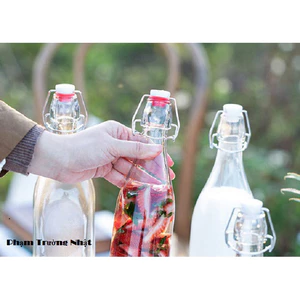 Chai thuỷ tinh BlingBox - Chai thủy tinh nắp gài gọng sắt 250ml 500ml l1000ml 1100ml