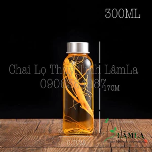 Chai thuỷ tinh BlingBox - Chai Thuỷ Tinh 300ml Nắp Không Dây Hàng Cao Cấp Dùng Để Trưng Yến