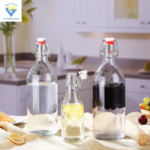 Chai thuỷ tinh BlingBox - Chai thủy tinh tròn THÂN TO 1 lít / chai gài tròn khổng lồ 1 lít nắp nhựa kín