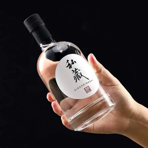 Chai thuỷ tinh BlingBox - Chai thủy tinh vodka tròn, dùng đựng rượu nhiều dung tích có tem trắng + màng bọc VK