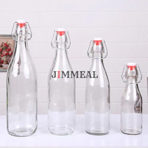 Chai thuỷ tinh BlingBox - [Bao Vỡ] Chai Thủy Tinh Nắp Gài Inox, Kẹp Inox Tròn Đựng Mật Ong Trà Kombucha Kefir JIMMEAL 2