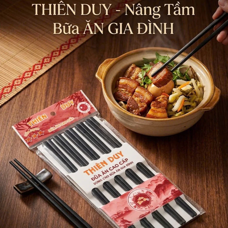 Combo 10 Đôi Đũa Cao Cấp "Mun Trơn", Đũa Tự Nhiên Không Hóa Chất, Đũa Ăn Cơm An Toàn Sức Khỏe giadungso1_vietnam