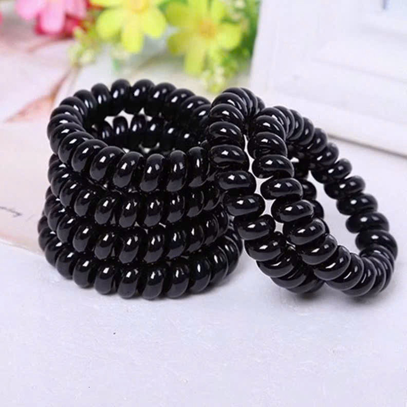 sét 10 dây buộc tóc Lò xo màu đen co giãn tốt,size 5cm không đau tóc phụ kiện buộc tóc nữ tiện lợi