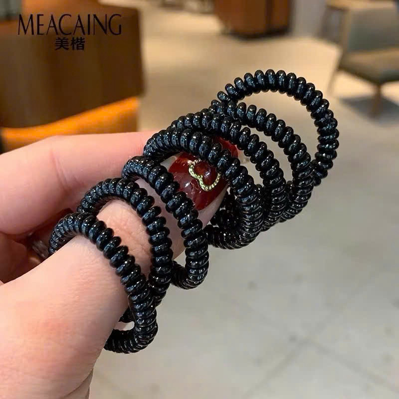 sét 10 dây buộc tóc Lò xo màu đen co giãn tốt,size 5cm không đau tóc phụ kiện buộc tóc nữ tiện lợi