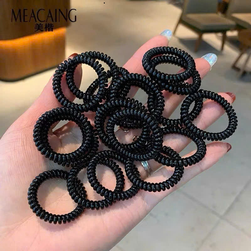 sét 10 dây buộc tóc Lò xo màu đen co giãn tốt,size 5cm không đau tóc phụ kiện buộc tóc nữ tiện lợi