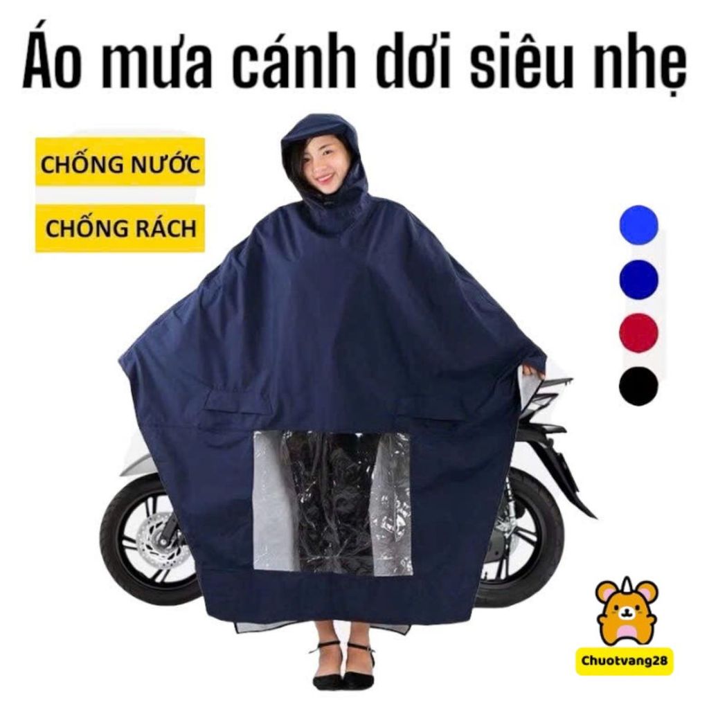 Áo mưa 1 đầu, 2 đầu loại cánh dơi vải dù siêu nhẹ, chống thấm, tiện lợi và siêu bền