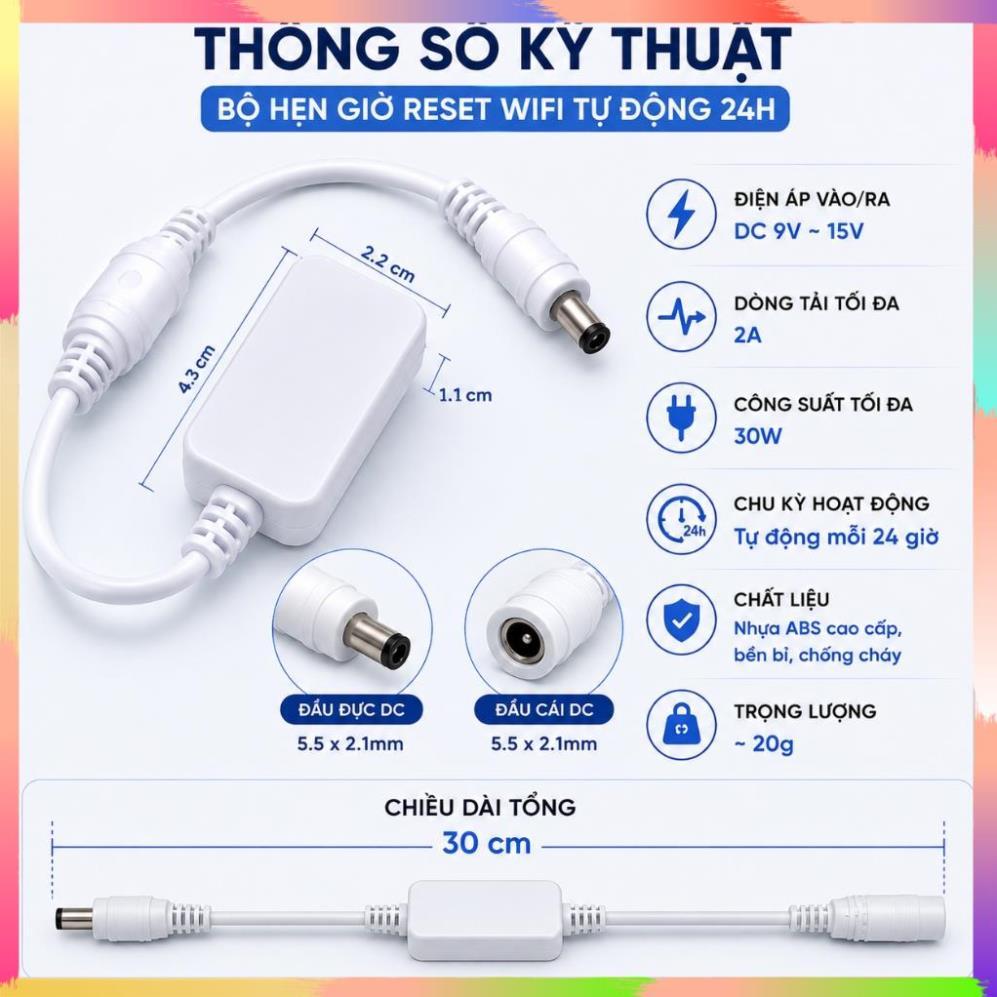Dây Reset Wifi Thông Minh 24H - Tự Động khởi động Modem wifi Chống Mất Kết Nối Tăng Băng Thông SALE | BigBuy360 - bigbuy360.vn