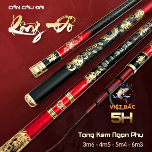 Cần câu tay Rồng Đỏ độ cứng 5H chuyên câu đơn câu đài hàng cao cấp chính hãng tặng ngọn phụ juhbb