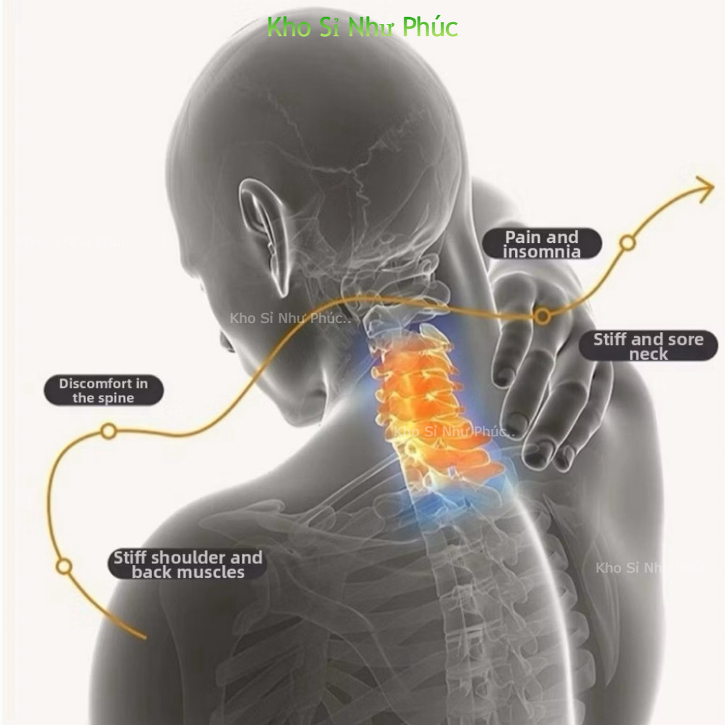 Gối Massage Cổ Gáy Tại Nhà Giúp Kéo Dãn Đốt Sống Cổ, Thư Giãn, Giảm Đau Mỏi Cổ Vai Gáy Hiệu Quả
