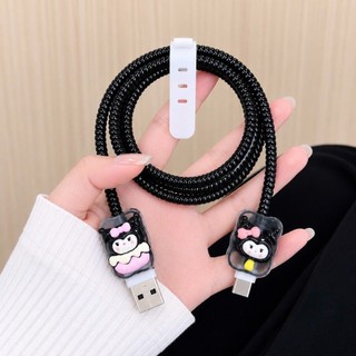 [Bảo Vệ Cáp Sạc TyceC - USB] Phụ kiện bảo vệ cáp sạc dùng cho Cáp Sạc 1 đầu Tyce C, 1 đầu USB, dây kim tuyến 1m4 RABBI