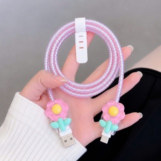[Bảo Vệ Cáp Sạc TyceC - USB] Phụ kiện bảo vệ cáp sạc dùng cho Cáp Sạc 1 đầu Tyce C, 1 đầu USB, dây kim tuyến 1m4 RABBI