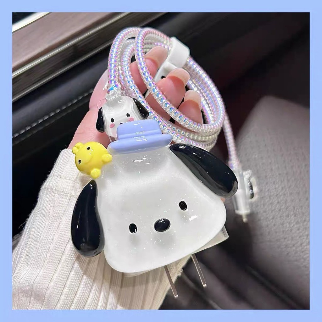 [99 mẫu] Bộ phụ kiện bảo vệ cáp và củ sạc iphone PD 18/20W bằng silicon hoạt hình dễ thương XUPUCASE