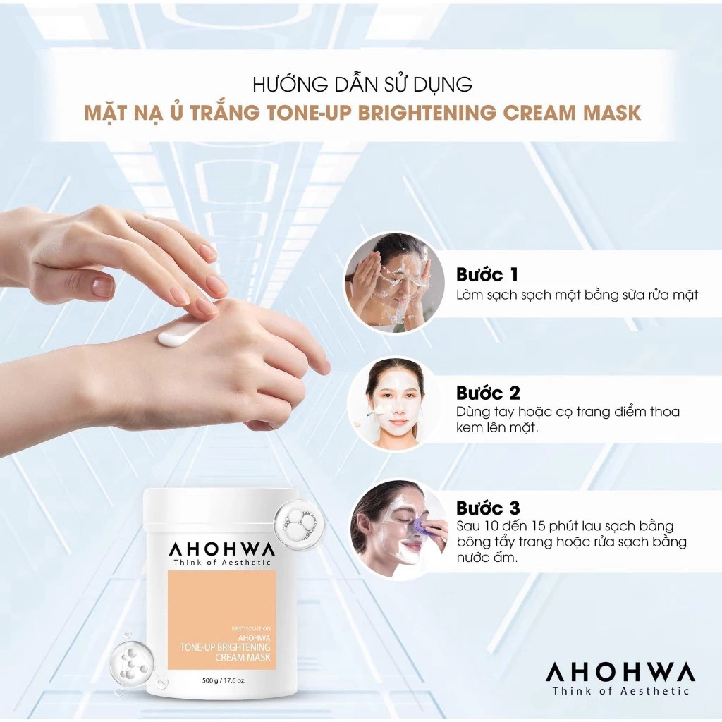 Gói mặt Nạ Ủ Trắng Dạng Kem AHOHWA Tone-Up Brightening Cream Mask