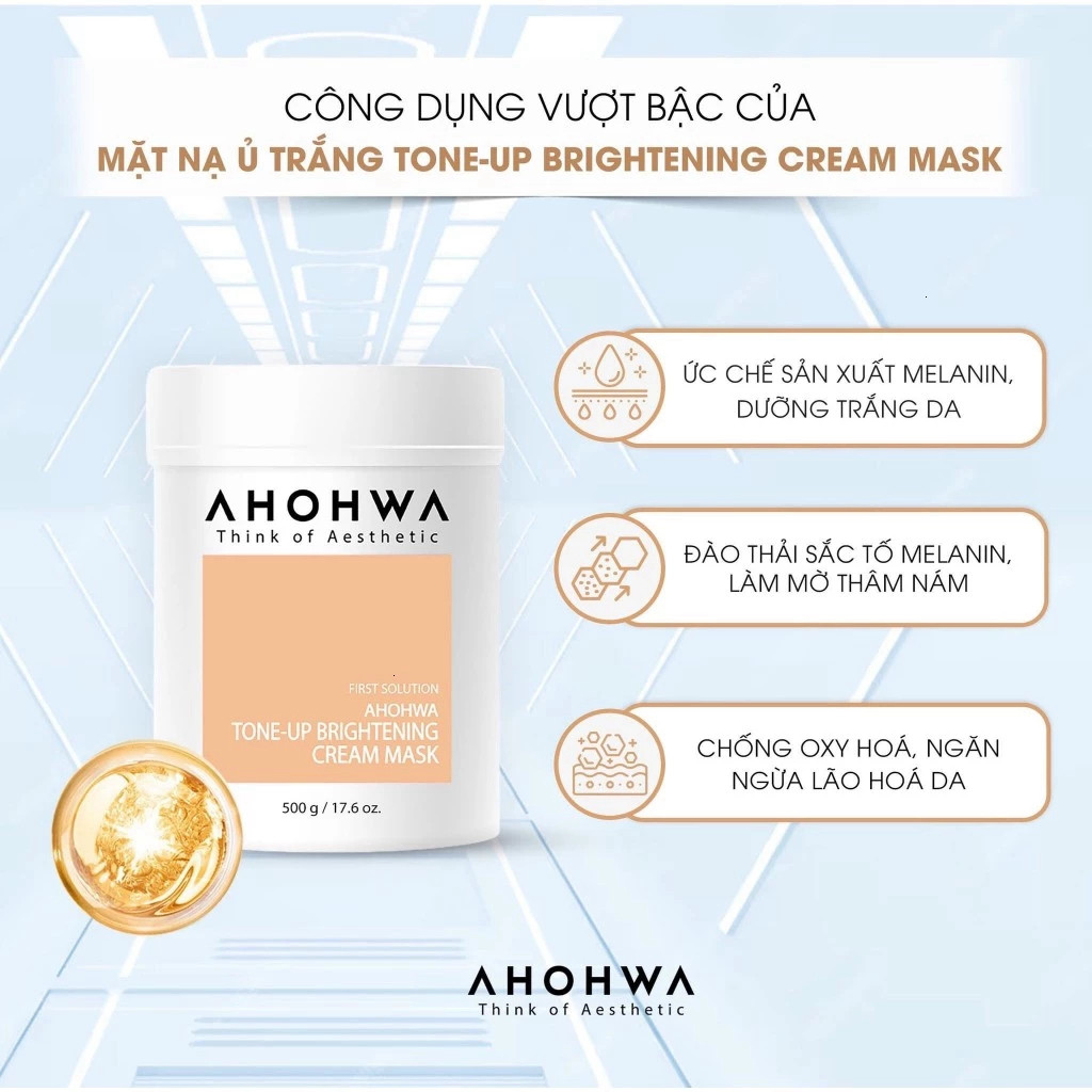Gói mặt Nạ Ủ Trắng Dạng Kem AHOHWA Tone-Up Brightening Cream Mask