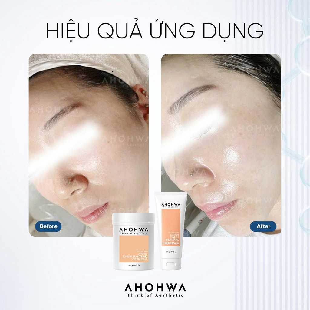 Mặt Nạ Ủ Trắng Dạng Kem AHOHWA Tone-Up Brightening Cream Mask - Dưỡng Da Trắng Sáng Tự Nhiên, Giảm Thâm Nám