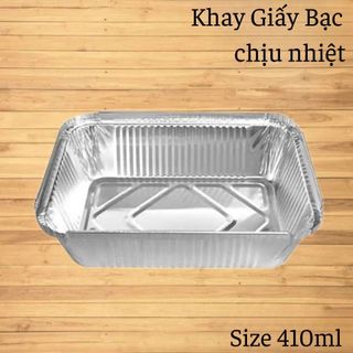 SET 10 KHAY GIẤY BẠC CHỮ NHẬT 410ML - Dùng Một Lần Tiện Lợi Cho Mọi Bữa Tiệc