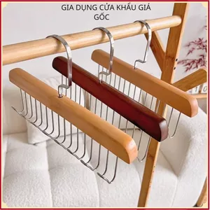 MÓC TREO ĐỒ GỖ THÔNG MINH - Treo Đồ Lót, Tất Vớ, Cà Vạt Tiện Lợi, Chất Liệu Inox Bền Đẹp