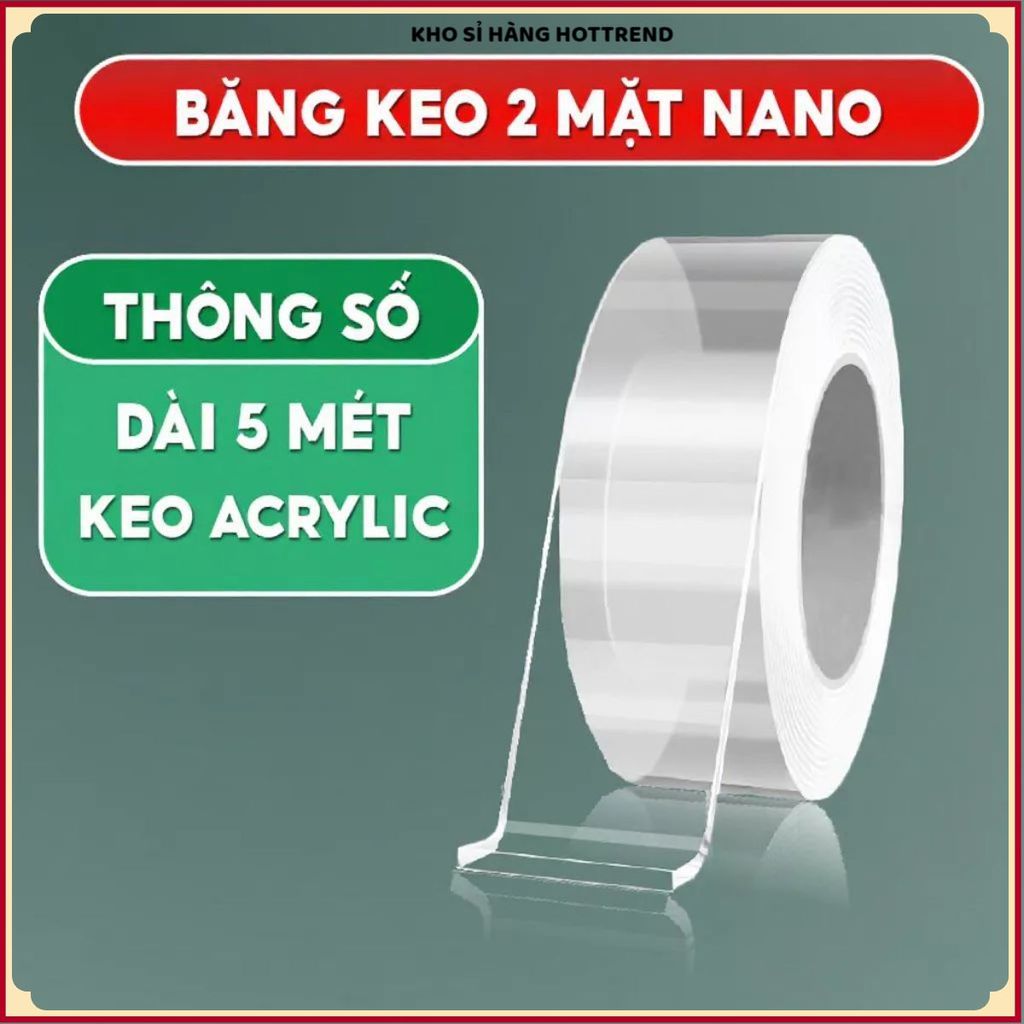 (Combo 5) BĂNG KEO TRONG SUỐT SIÊU DÍNH - Chịu Lực Tốt Dễ Dàng Sử Dụng