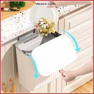 Thùng Rác Treo Tủ Bếp 12L Có Nắp – Dán Tường, Chống Nước, Gọn Gàng Cho Nhà Vệ Sinh