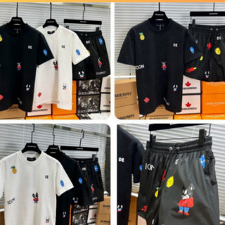 Bộ Quần Áo Nam Cộc Tay ICON DSQ Hoạ Tiết Chất Vải Cotton Cao Cấp Co Dãn 2 màu đen Trắng 2026.....