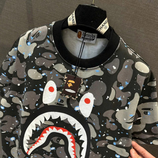 Bộ Quần Áo Nam Hè thêu Bape In Hình Cá Mập Siêu Chất - Bộ Thể Thao Nam Chất Cotton Cao Cấp 2026.....