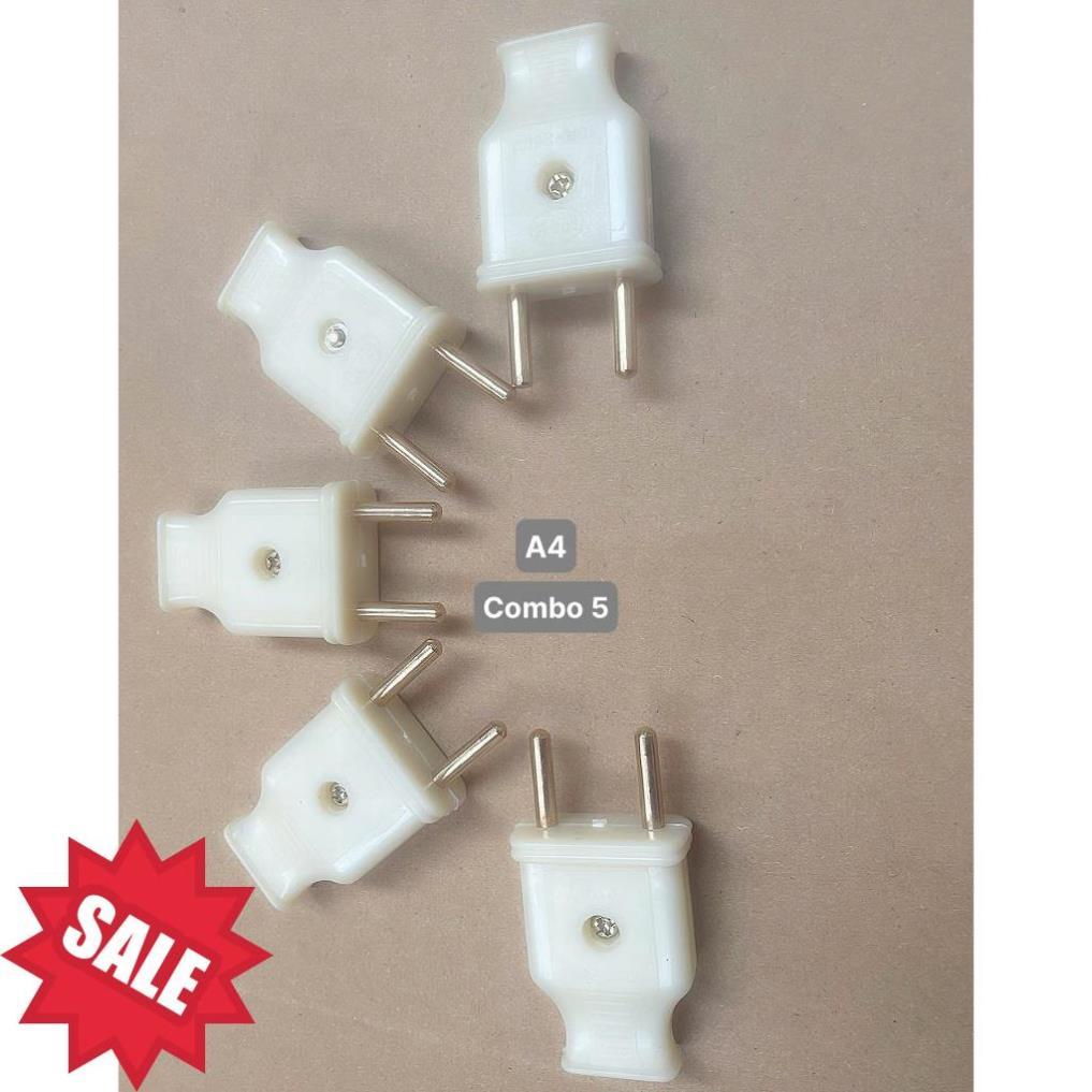 Combo 10 20 30 phích dương cắm điện- hàng đẹp_ Phích cắm Dương Cắm Điện 10A - 250V (Loại Thường, Chân Tròn) .