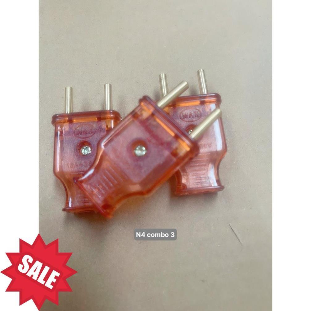 Combo 10 phích dương cắm điện- hàng đẹp_ Phích cắm Dương Cắm Điện 10A - 250V (Loại Thường, Chân Tròn) .