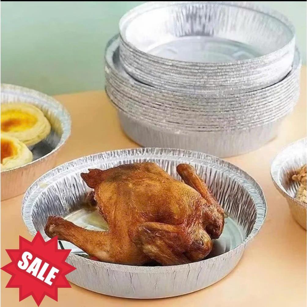 COMBO 100 Khay Giấy Bạc Lót Nồi Chiên Không Dầu,18cm  Khuôn Giấy Bạc Đựng Thực Phẩm Tiện Lợi .