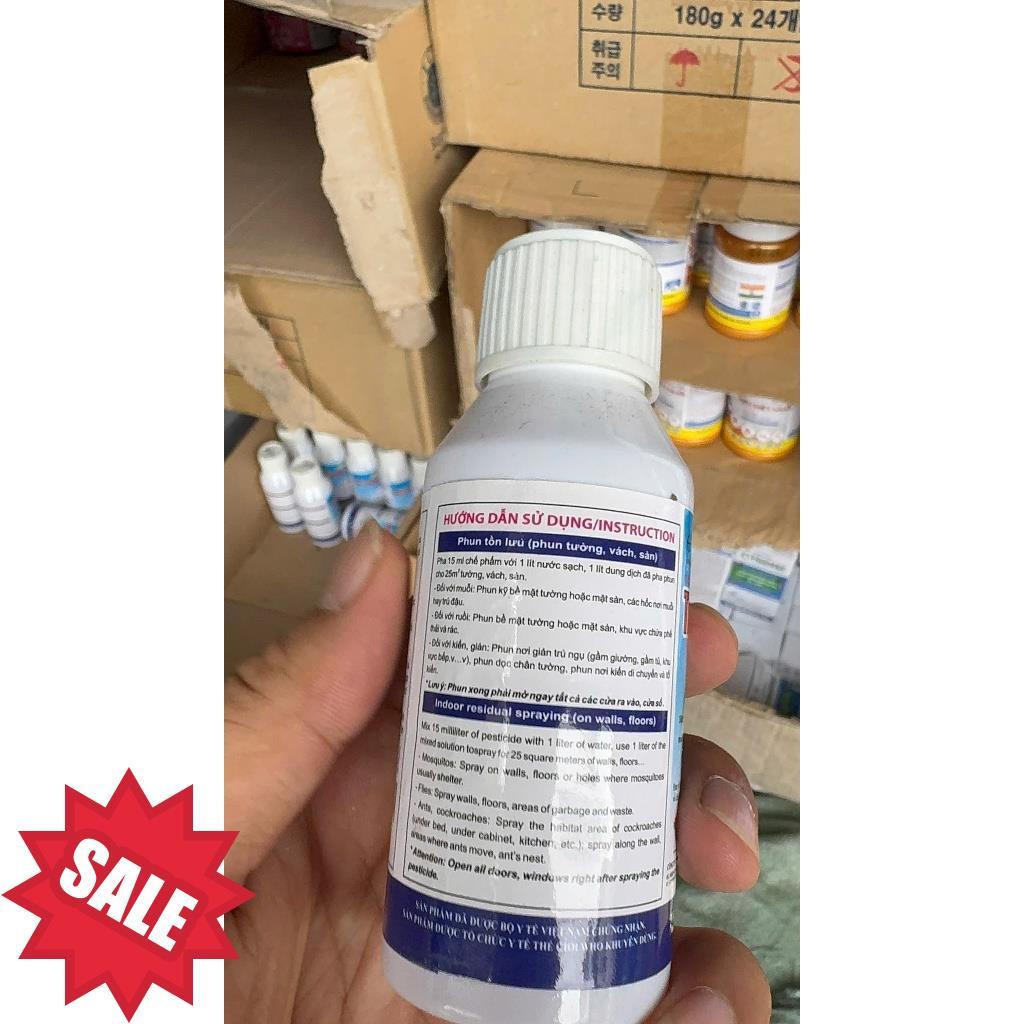 thuốc muỗi tia chớp phun -xịt trong nhàchai 100ml { bộy tế cấp phép sử dụng} .