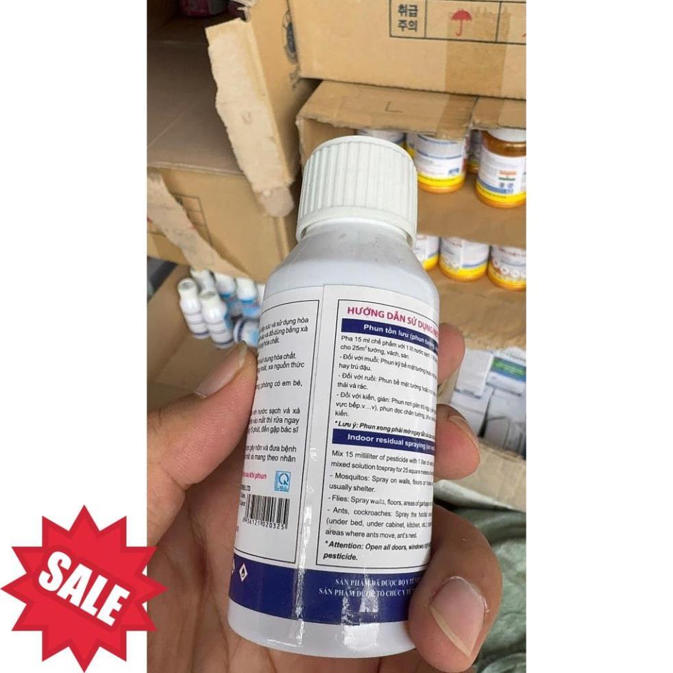 thuốc muỗi tia chớp phun -xịt trong nhàchai 100ml { bộy tế cấp phép sử dụng} .