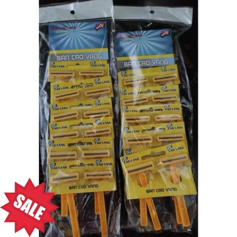 Set 12 bàn cạo vàng du lịch tiện lợi, bàn cạo râu lưỡi kép .