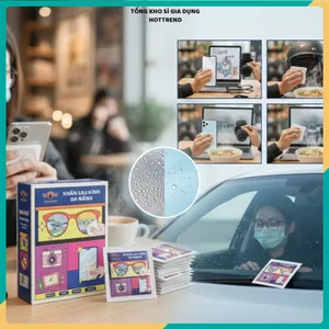 HỘP KHĂN LAU KÍNH Ô TÔ CHỐNG ĐỌNG SƯƠNG - Giữ Tầm Nhìn Rõ Ràng