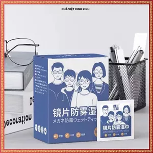 Khăn lau kính hộp 100 miếng siêu tiết kiệm, GIẤY LAU KÍNH CHỐNG MỜ CHỐNG BÁM BỤI BẨN VÂN TAY TRÊN MẮT KÍNH