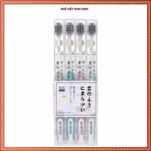 SET 4 BÀN CHẢI ĐÁNH RĂNG ECERSU LÔNG MỀM KHÁNG KHUẨN TIỆN LỢI, Set Bàn Chải Siêu Cấp, Êm Dịu Nướu