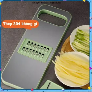 DỤNG CỤ NẠO CẮT RAU CỦ QUẢ 5 LƯỠI DAO INOX 304 CAO CẤP, Không Gỉ, Đa Năng, Tay Cầm Chống Đứt Tay Tiện Lợi
