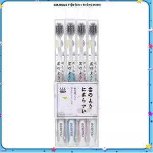 SET 4 BÀN CHẢI ĐÁNH RĂNG ECERSU NHẬT CAO CẤP, Lông Mềm Kháng Khuẩn, Tiện Lợi Hằng Ngày