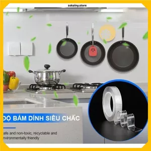 BĂNG DÍNH 2 MẶT DÁN KÍNH - Trong Suốt Gọn Gàng Đẹp Mắt